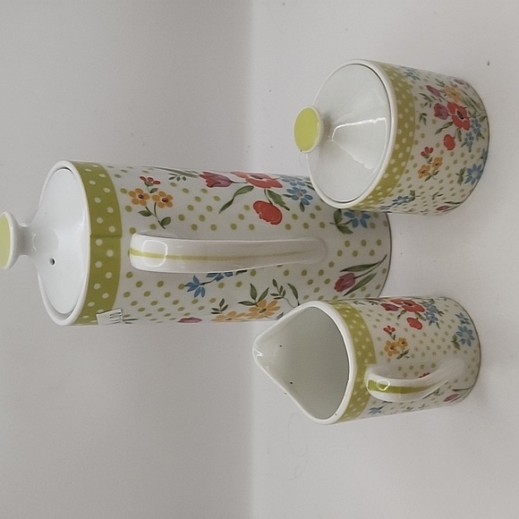 Vintage MilleFleur Avant Garde Coffee Pot and Cream & sugar Made in Japan - Picture 4 of 14